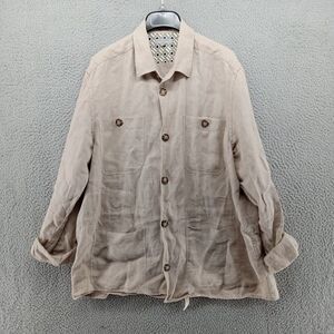 Ted Baker Shacket Womens Size 5 US 12 Beige 100% Linen Shirt‎ Jacket Cinch Waist